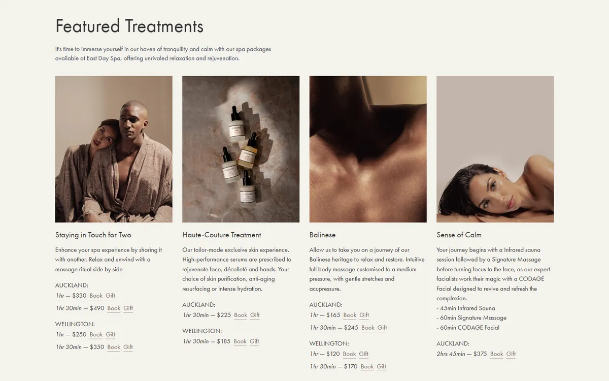 Screenshot of eastdayspa.com